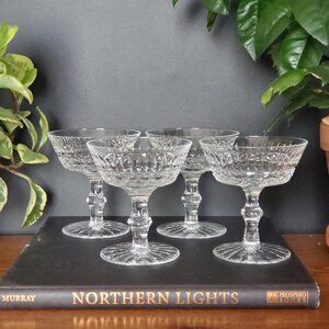 Set Of 4 4.5 Inches Tall Waterford Tramore Champagne Or Tall Sherbet Glasses